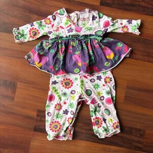 Jelly the Pug Becca Romper Telluride Floral Butterfly Purple White 24M 564